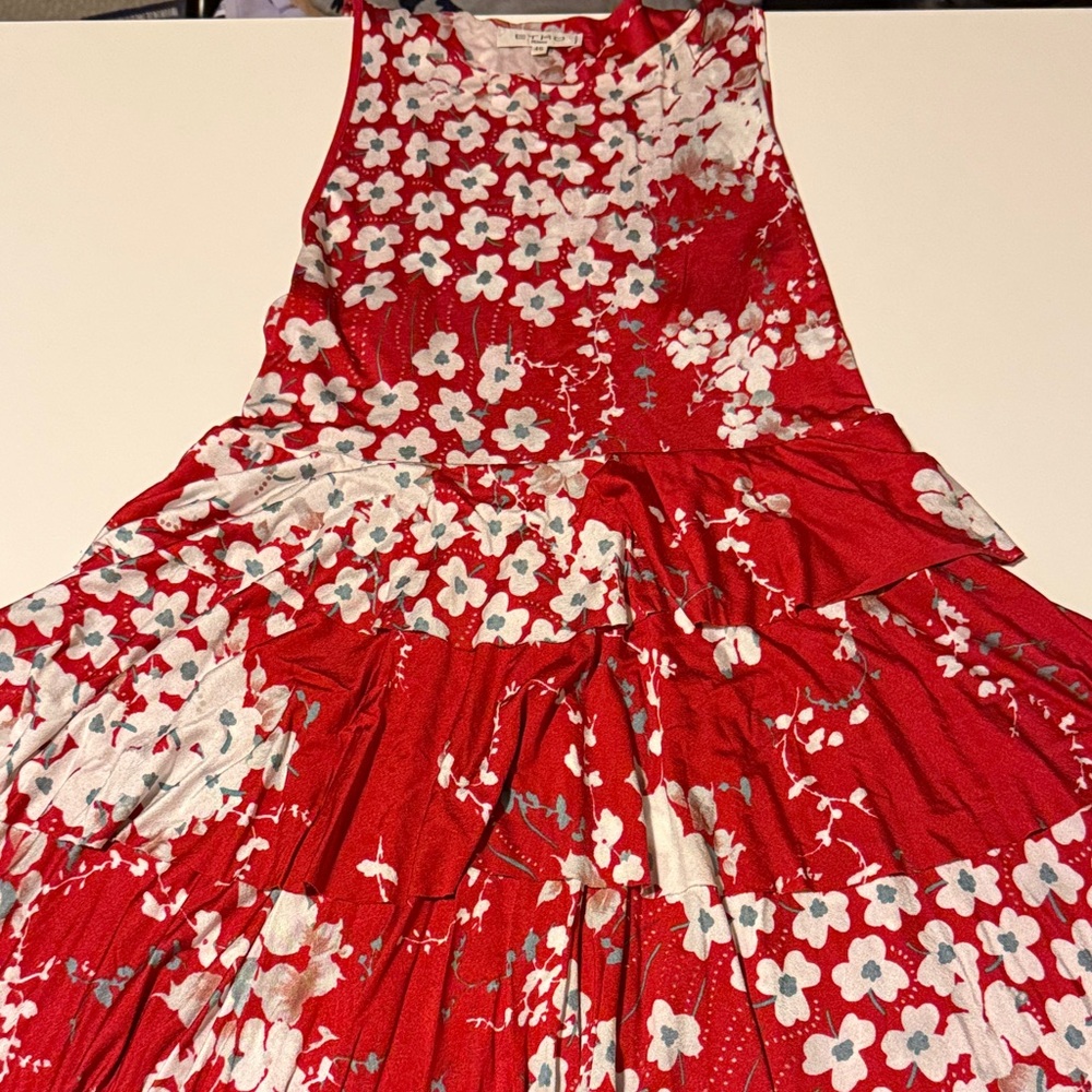 Floral Red Midi Dress